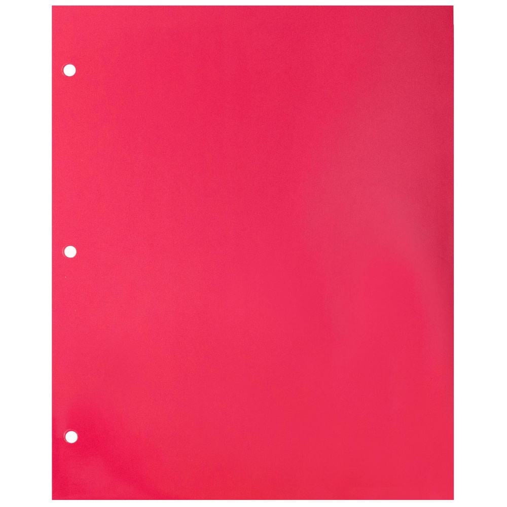 JAM Paper Glossy 3 Hole Punch Folders, Fuchsia Pink, 25 per Pack