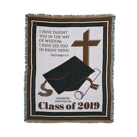 Fun Express - 2019 Religious Grad Throw (p) for Graduation - Home Decor - Domestics - Bedding - Graduation - 1