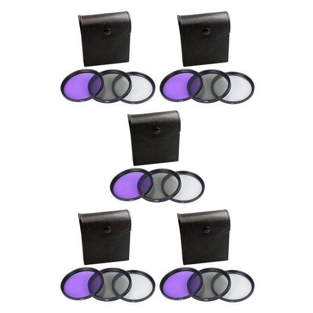 Wisewang 3 Pcs for Purple Light CPL FLD Lens Filter with Bag Protector Circular Polarizer 55mm 5Set