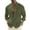 Army Green, variant on Men Long Sleeve Mandarin Collar Textured Linen Button Down Shirt Double Row Metal Button Placket Rollable Cuff Curved Hem Loose Wrinkle Free Vacation Casual Blouse Yellow M