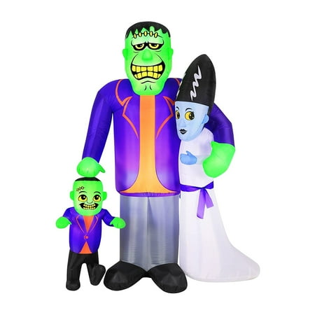 Occasions 7 Ft Pre Lit Inflatable Monster Family Halloween Yard Decoration