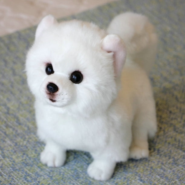 Juguete de simulación de Bichon Frise para perro, peluches de Pomerania, cachorros de cumpleaños, mascotas, amantes de las mascotas
