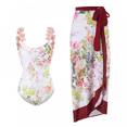 thumbnail image 3 of Traje de baño sexy para mujer, traje de baño de una pieza con estampado floral rosa y push up, traje de baño de verano para playa, 3 of 5