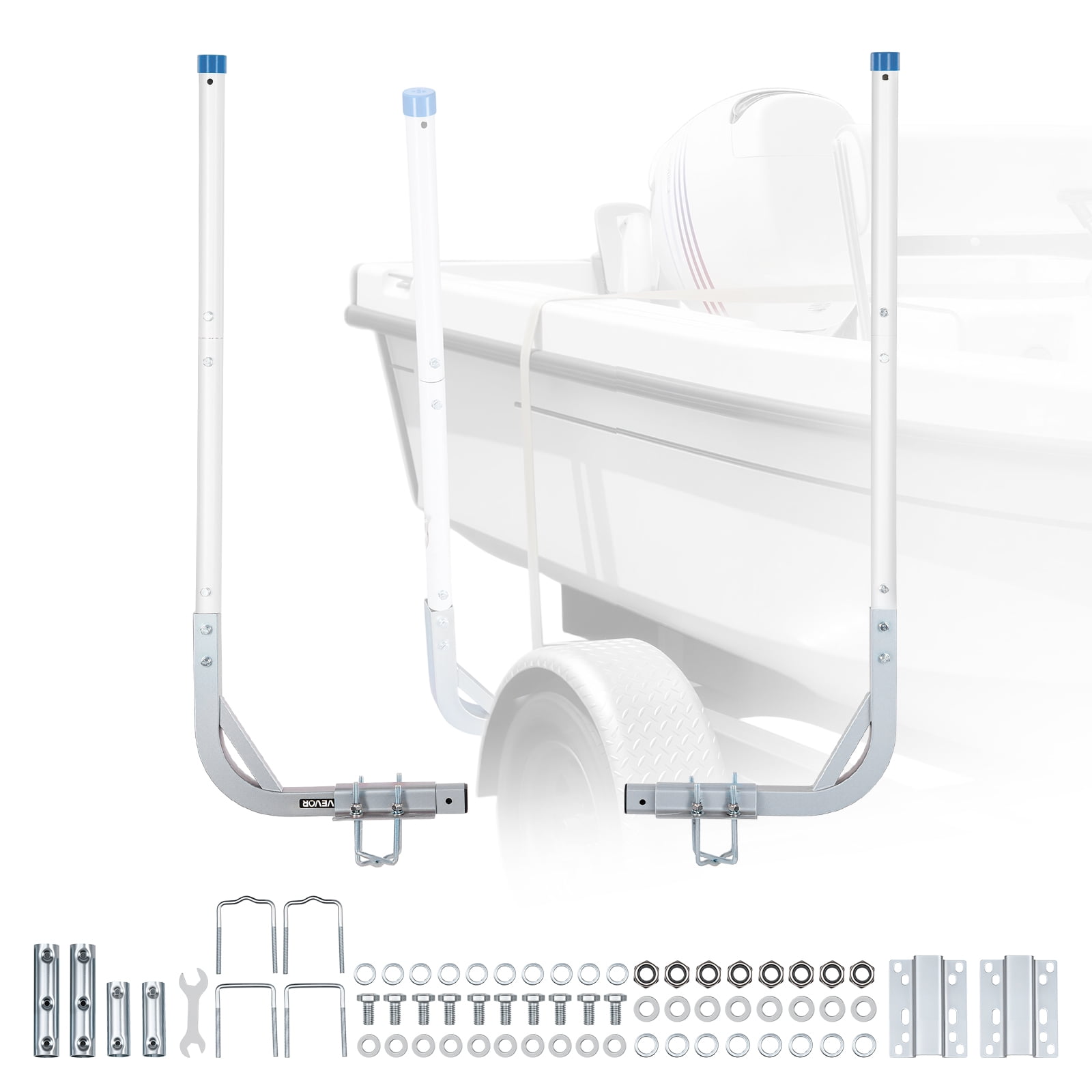VEVOR Boat Trailer Guides, 30.5 in/47.5 in Height Guide Poles, 2PCS High-Hardness Steel Trailer Guide-Ons, Adjustable Guide Poles with PVC Pipes, for Ski Boats, Compact Fishing Boats, Small Sailboat
