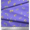 thumbnail image 3 of Soimoi Purple Cotton Cambric Fabric Flower Leaves Print Fabric by the Yard 56 Inch Wide, 3 of 3