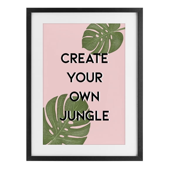 Stupell Industries Contemporary Create Your Own Jungle Black Framed Print Under Glass, 14 x 20, by Martina Pavlova
