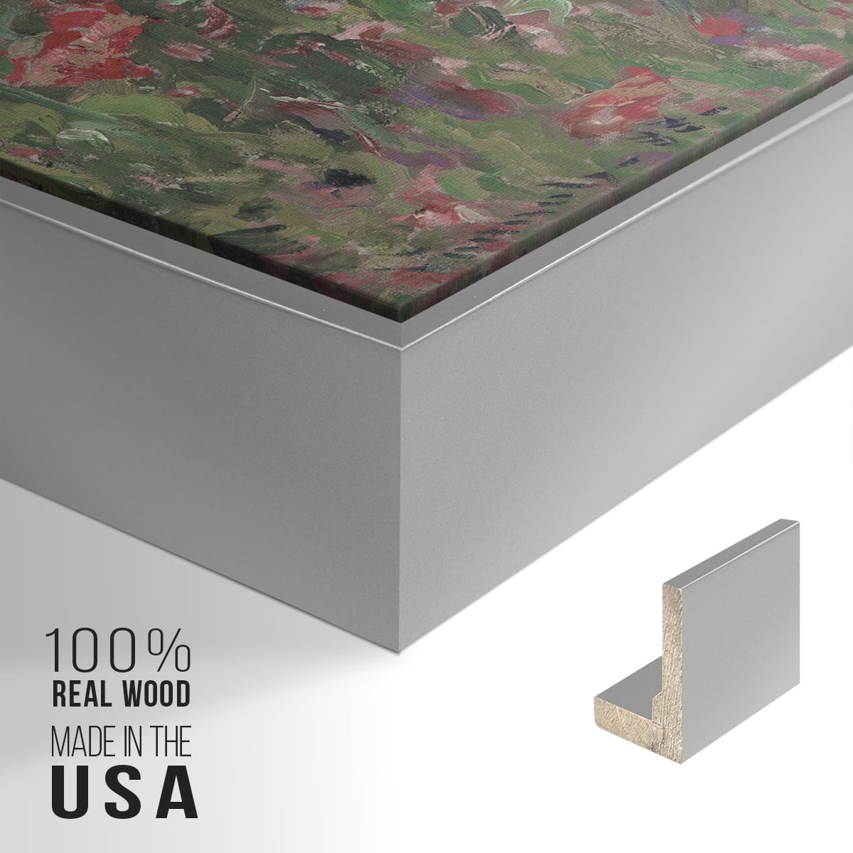 Vintage Botanical Print-XCIX By Wexford Home Framed in Silver Wood Gallery Wrapped Canvas 27 in. x 41 in.
