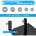 thumbnail image 4 of QISHENSHUI 36LBS Square Umbrella Base, Heavy Duty Patio Umbrella Base Stand with 3 Adapters, 20”x20” Weighted Outdoor Umbrella Stand with Adjustable Foot, Suitable for Backyard, Deck, Poolside, 4 of 11