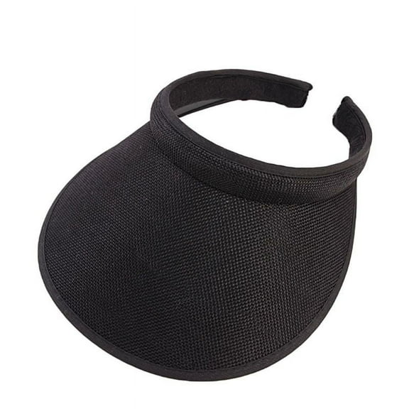 HeroNeo Women Men Unisex Clip-On UV Protection Sun Visor Hat Faux Linen Plaid Weave Empty Open Top Solid Color Wide Brim Adjustable Beach Cap