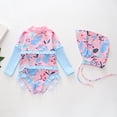 thumbnail image 5 of Toddler Girls Swimsuit Set Girls' Sun Printed Long Sleeved Floral Print Ruffled Pattern Suitable for Small Medium and Large Children, 5 of 5