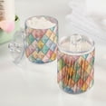 thumbnail image 2 of Yayeee 2 Pack Qtip Holder Bathroom Cotton Swab Canister with Lid Clear Dispenser Set, Colorful Geometric, 2 of 6