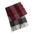 thumbnail image 2 of Long Scarf for Men Cold Weather Shawls Mens Trendy Vintage Plaid Printed Tassels Thermal Warm Fall Winter Scarves, 2 of 2