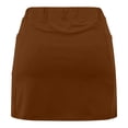 thumbnail image 4 of Iugvhana Womens Skorts with Pockets Lightweight Tummy Control Plus Size Skorts for Women High Waist Solid Color Athletic Sports Skirt Shorts Brown#03 L, 4 of 5