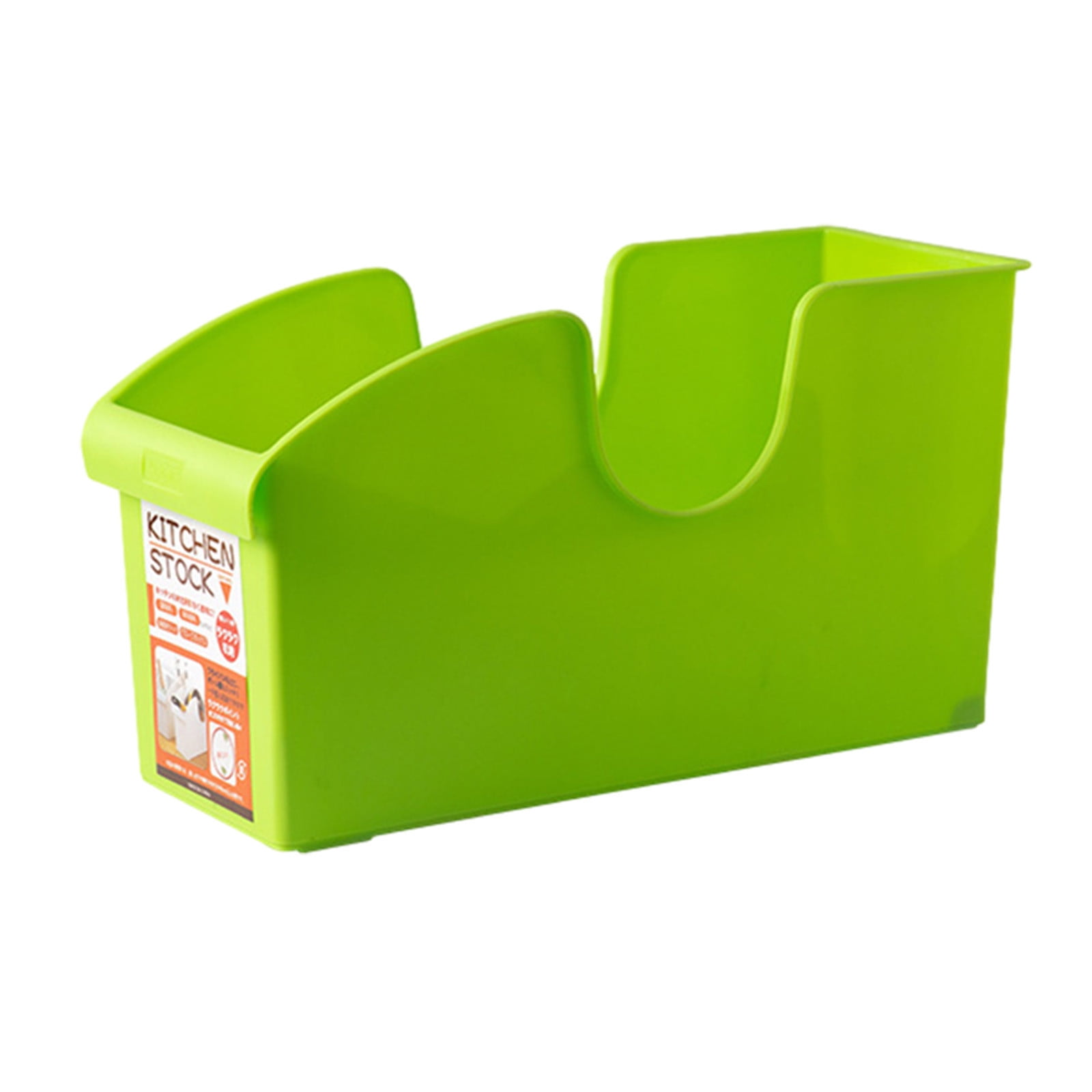 Plastic Food Storage Bin Organizer with Rollers for Kitchen