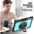 thumbnail image 5 of JINRAN Case for Samsung Galaxy Tab S10 FE+ Plus 13.1 Inch 2025 Model (X620/X626B), Heavy Duty Shockproof Protective Case with Screen Protector, 360° Rotating Stand, Hand/Shoulder Strap, 5 of 9