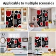thumbnail image 6 of Geometric Red Kitchen Curtains 63 Inch Length, Modern Black Grey White Abstract Circle Grommet Top Bedroom Living Room Curtains, Light Filtering Cafe Curtain Drapes 2 Panels Set 104''x63'', 6 of 9