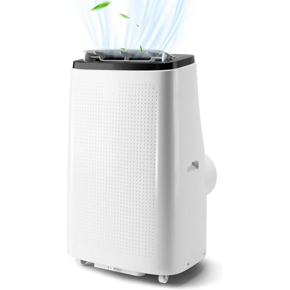 Portable Air Conditioner 14000 BTU (ASHRAE)/9300 BTU (DOE) with Dehumidifier, Fan, Remote Control - Quiet Floor AC Unit for Rooms up to 700sq ft - 3-Speed Wind & Night Light for Bedroom, Home Office