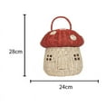 thumbnail image 6 of Rattan Mushroom-Shaped Storage Basket- Handmade Handcrafted, Pink, 6 of 6