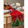 thumbnail image 6 of Christmas Tree Table Runner 60 Inches, Winter Snowflakes Xmas Pine Tree Red Bed Runner Dresser Scarves Tabletop for Indoor Outdoor Parties/Ceremony/Banquet, 13" x 60", 6 of 8