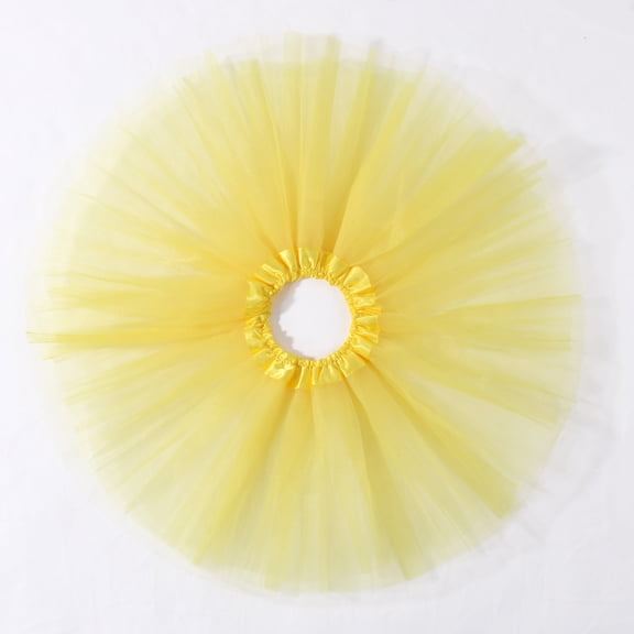 Tutu Skirts for Women Girls Adult Elastic 3 Layered Tulle Tutu Skirt with Sequin Stars Retro 80's Bubble Skirt Yellow