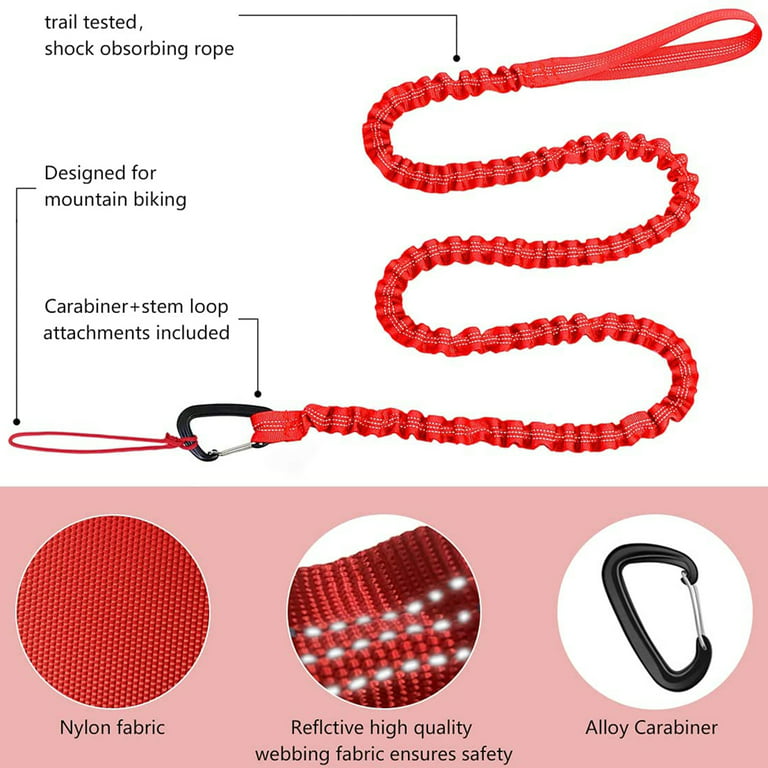 Elbourn Tow Rope Bicycle Children Tow Rope for Bicycle Tow Strap Elastic  Bicycle Bungee Tow Rope Parent Child Pull Rope Tow Rope Black Bike Traction  Rope Load Capacity 500 lbs(Red) 