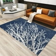 thumbnail image 3 of Navy Blue Theme Ocean Area Rug 3x4ft Rug Coral Reef Blue White Art Accent Rugs Indoor Non-Slip Floor Mat Washable Breathable Carpet for Bedroom Living Room, 3 of 6