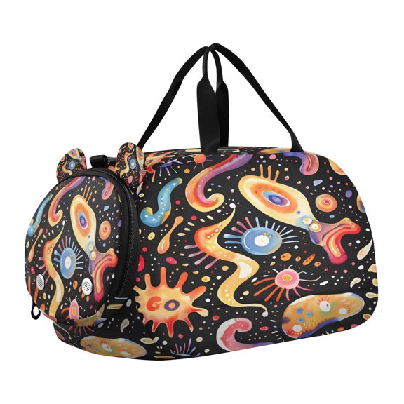 DIXRUYEE Colorful Scale Duffel Bag With Ventilated Shoe Pocket & Adjustable Strap for Gym, Dance & Travel