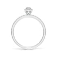 thumbnail image 2 of ANGARA Natural Emerald-Cut Diamond Halo Engagement Ring in 14K White Gold for Women (Size-5x3mm| Color-K| Clarity-I3) | April Birthstone, Anniversary, Jewelry Gift for Women | Natural Diamond Ring, 2 of 8