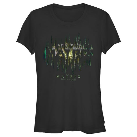 Junior's The Matrix Resurrections Glitch in the Matrix  Graphic Tee Black Medium