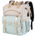 thumbnail image 1 of Jiefeike Mochila de pañales para niñas, mochila de viaje, bolsa de pañales para papá, mamá, bebés, niños, bolsillos aislados, bolsas de pañales portátiles para bebés con puerto de carga USB, RFID, ant, 1 of 5