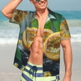 thumbnail image 5 of KLL Men's Hawaiian Shirt Short Sleeve Button Down Beach Shirts-Fresh Passion Fruit Still Life, 5 of 5