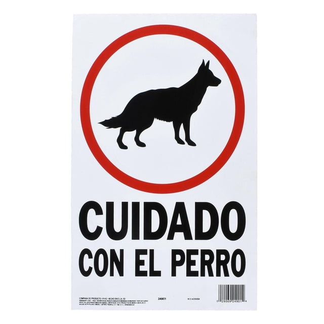 Letrero Cuidado Con El Perro Hy-Ko Blanco 35.3X22.5 Cm