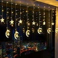 thumbnail image 1 of Cortina de luces LED con forma de luna y estrella Cadena de luces LED larga Cadena de luces LED con forma de luna y estrella, 1 of 7