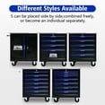 thumbnail image 4 of 6 DRAWERS MULTIFUNCTIONAL TOOL CART WITH WHEELS-BLACK+BLUE, 4 of 13