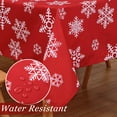 thumbnail image 4 of Christmas Tablecloth, Christmas Table Cloths Rectangle 60 x 120, Xmas Winter Tablecloth Red Snowflakes Outdoor Christmas Decorations Table Cover for Dinner Dining Room Picnic Party, 4 of 6