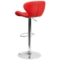 thumbnail image 5 of Flash Furniture 2 Pack Contemporary Red Vinyl Adjustable Height Barstool with Curved Back and Chrome Base, 5 of 8