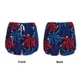 thumbnail image 3 of Gukieu Red White Blue Fireworks Print Women's Sports Shorts with Drawstring Elastic Waistband for Running, Yoga, Fitness-Small, 3 of 7