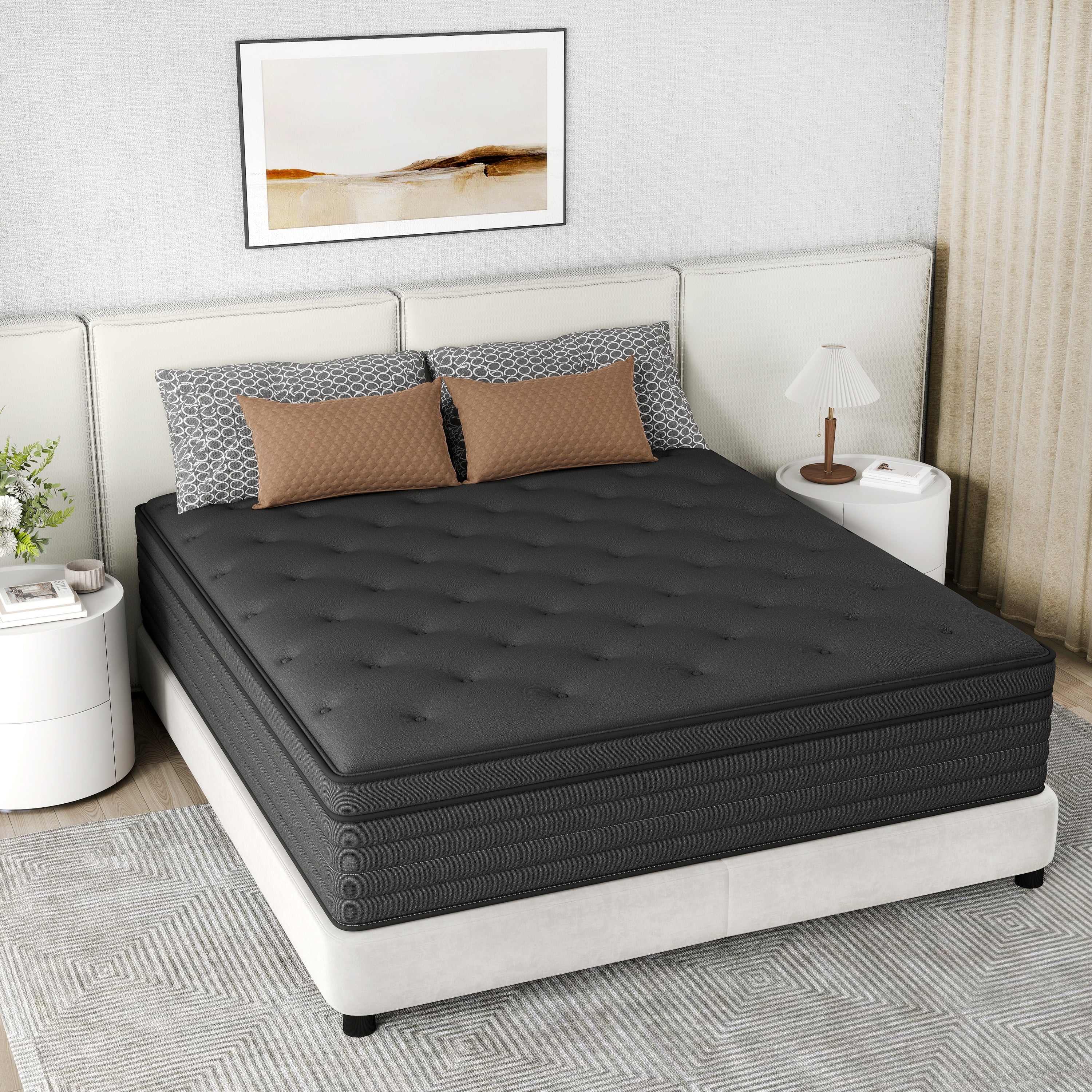 IGUANNA 8 inch Twin Hybrid Mattress CertiPUR-US Certified Memory Foam Pocket Spring Mattress Medium Firm in a Box，Adult