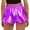 Purple, variant on Fashion Women High Waist Yoga Sport Pants Shorts Shiny Metallic Pants Leggings, Purple Size: S-2Xl