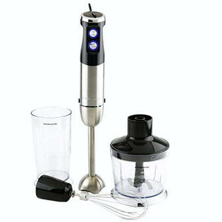 Ovente Multi-Purpose Immersion Hand Blender Set ? 500-Watts, Variable 6-Speed Control ? Stainless Steel ? Includes Food Chopper, Egg Whisk, and BPA-Free Beaker (600ml) ? Black (Best Hand Blender And Chopper In India)