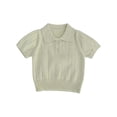 thumbnail image 4 of GiLiling Kids Collared Knit Shirt - Short Sleeve Solid Color Lightweight Sweater Polo Top for Boys Girls Summer Wear (Light Green, 8-9 Years), 4 of 6