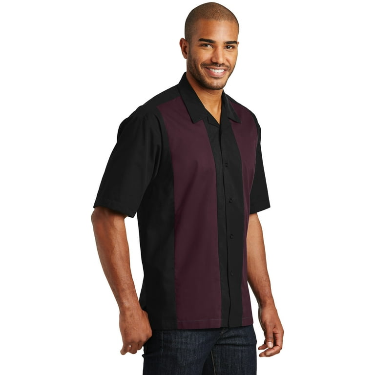 Men's Easy Care Open Collar Retro Camp Shirt - Walmart.com