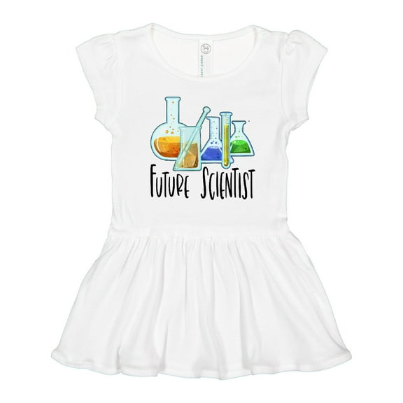 Inktastic Future Scientist with Beakers, Test Tubes and Formulas Girls Toddler Dress