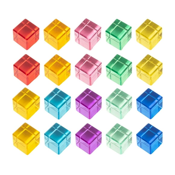 Yinanstore 20 Pcs Blocs d'Empilage en Acrylique, Jeu Éducatif Sensoriel Coloré Arc-en-Ciel pour Garçons Filles Enfants Cadeaux de Noël cube