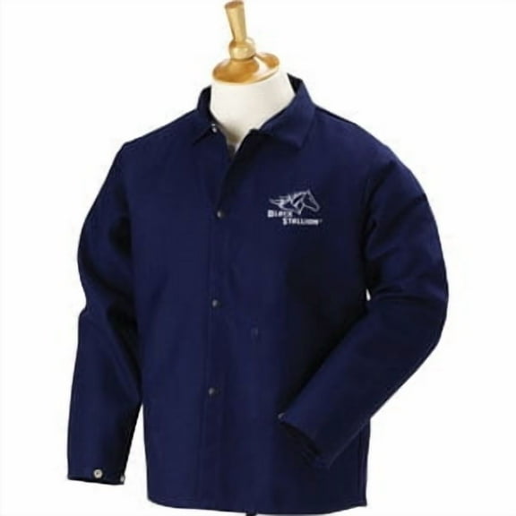 Black Stallion FN9-30C TruGuard 200 FR Cotton Welding Jacket, Navy, X-Large