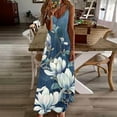thumbnail image 1 of Babysbule Liquidation Robes d'Été pour Femmes, Robe d'Été Décontractée à Fleurs pour Femme à Col en V Sans Manches Grande Taille à Bretelles Spaghetti, 1 of 5