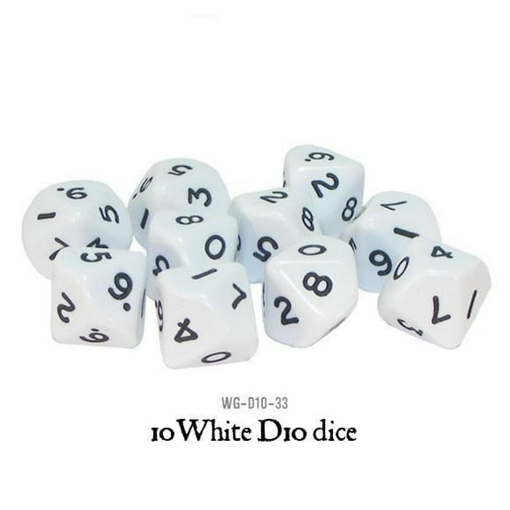 Warlord: Dice - White D10 (10 pack)