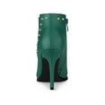 thumbnail image 2 of BLISSFUL STEP Women's Pointed Toe Zipper Stiletto High Heel Ankle Boots Emerald Green 8, 2 of 7