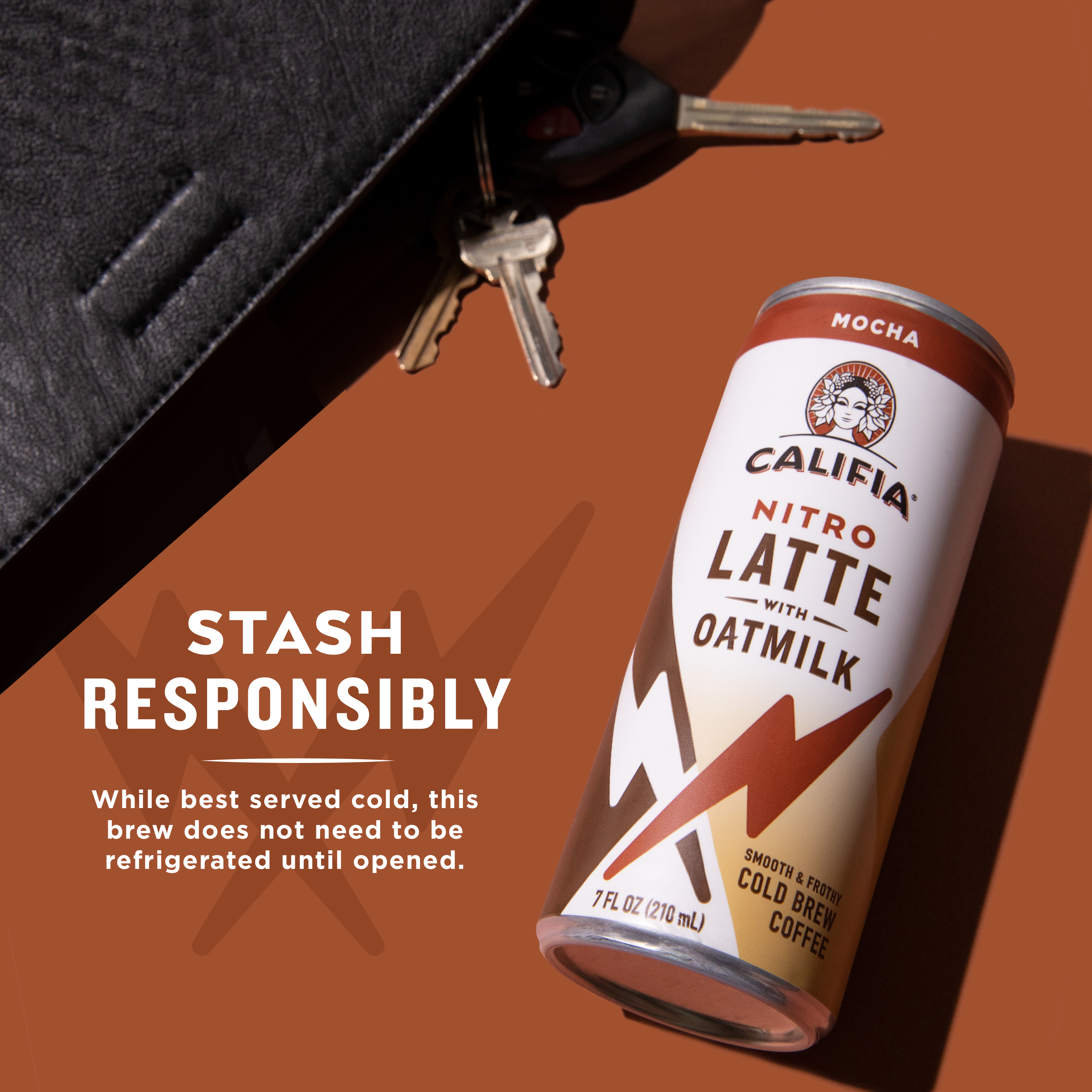 Califia Farms - Nitro Cold Brew Coffee, Mocha, Oat Milk Latte - 7 Oz | Shelf Stable | Iced Coffee On-the-Go | Clean Energy | Dairy Free | Gluten Free | Plant Based | Non-GMO