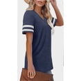 thumbnail image 2 of Casual V Neck Loose Fit Women Summer Short Sleeve Tunic Tops, 2 of 4
